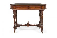 American Victorian Walnut Leather Topped Desk with Pullout Drawers - 4169582