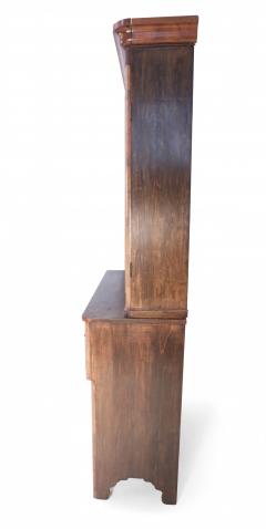 American Victorian Walnut Secretary Glass Front Cabinet - 2798779