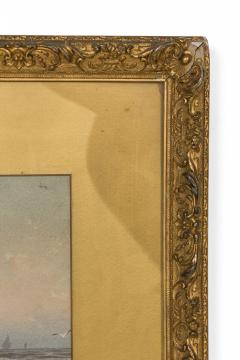 American Victorian Watercolor Of Girl In Red Dress - 3176688