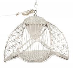 American Victorian White Wicker Chandelier - 4734990