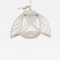 American Victorian White Wicker Chandelier - 4735002