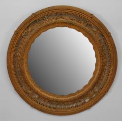 American Victorian Wicker Round Wall Mirror - 623348