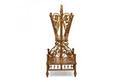 American Victorian Wicker and Wood 2 Tiered Decorative Magazine Stand - 4655843