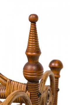 American Victorian Wicker and Wood 2 Tiered Decorative Magazine Stand - 4655847