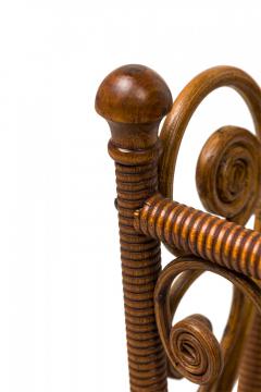 American Victorian Wicker and Wood 2 Tiered Decorative Magazine Stand - 4655848