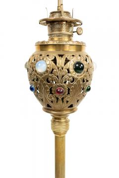 American Victorian Zoomorphic Brass Jeweled Floor Lamp - 4170733