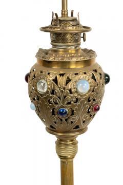 American Victorian Zoomorphic Brass Jeweled Floor Lamp - 4170734