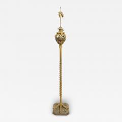 American Victorian Zoomorphic Brass Jeweled Floor Lamp - 4193725
