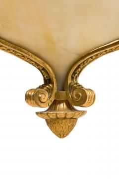 American Victorian bronze dore hanging lantern with 3 dolphins - 4631310
