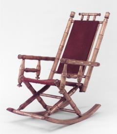 American Victorian faux bamboo maple rocking chair - 709872