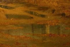 American Victorian landscape painting of a fall forest scene - 4654494