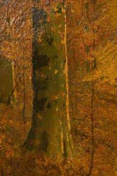 American Victorian landscape painting of a fall forest scene - 4654501