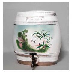 American Victorian porcelain barrel shaped jug dispenser PORT - 4666225