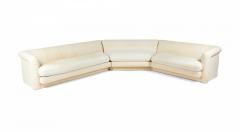 American Vintage White and Cream Swirl Upholstered 3 Piece Sectional Sofa - 2794132