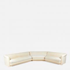 American Vintage White and Cream Swirl Upholstered 3 Piece Sectional Sofa - 2797658