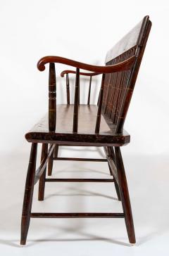 American Windsor Faux Bamboo Spindled 8 Leg Settee - 4581037