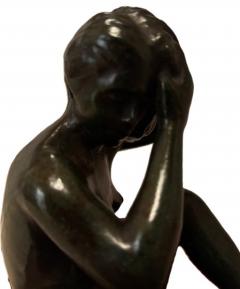 American bronze figure on wood base Seated Nude 4 by Joe Brown 1946 - 4660818