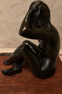 American bronze figure on wood base Seated Nude 4 by Joe Brown 1946 - 4660820