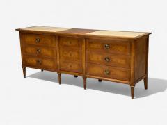 American of Martinsville Walnut Travertine Sideboard USA 1960s - 4272783