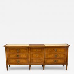American of Martinsville Walnut Travertine Sideboard USA 1960s - 4277032
