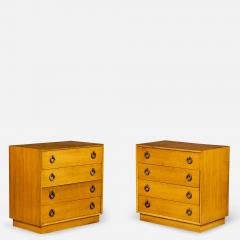 AmericanWalnut and Brass Ring 4 Drawer Chest - 2794833