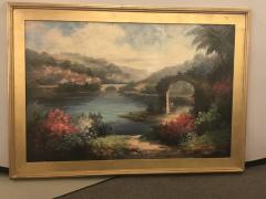 Americana Landscape Oil on Canvas Painting Signed P Paul Framed - 3462195