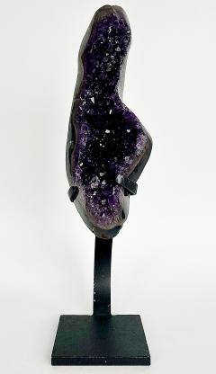 Amethyst Crystal Geode Cluster on Custom Stand Uruguay  - 4322278