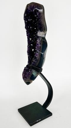 Amethyst Crystal Geode Cluster on Custom Stand Uruguay  - 4322284