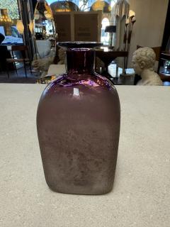 Amethyst Glass Vase with Frosted Craquelure Body 1970s - 4461149