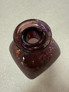 Amethyst Glass Vase with Frosted Craquelure Body 1970s - 4461150