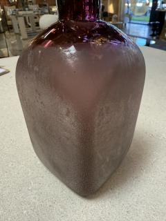 Amethyst Glass Vase with Frosted Craquelure Body 1970s - 4461153