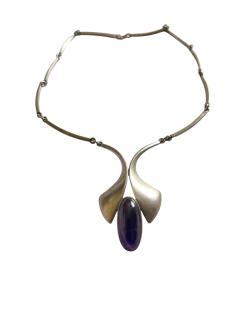 Amethyst and silver necklace - 4720942