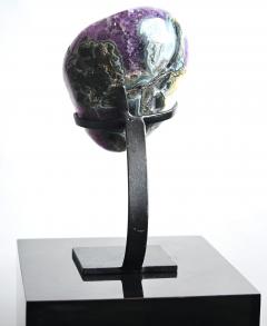 Amethyst with Calcite Geode Natural Specimen 8 8 LBS on Stand - 4416425