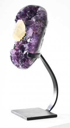 Amethyst with Calcite Geode Natural Specimen 8 8 LBS on Stand - 4416477