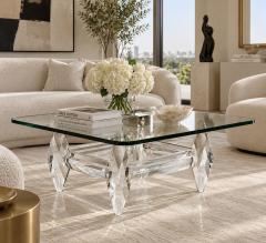 Amparo Calderon Tapia Amparo Calderon Tapia Diamante Sculptural Lucite Glass Coffee Table - 4765186