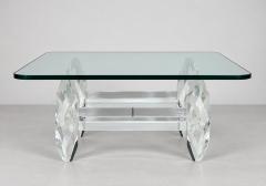 Amparo Calderon Tapia Amparo Calderon Tapia Diamante Sculptural Lucite Glass Coffee Table - 4765189