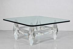 Amparo Calderon Tapia Amparo Calderon Tapia Diamante Sculptural Lucite Glass Coffee Table - 4765195