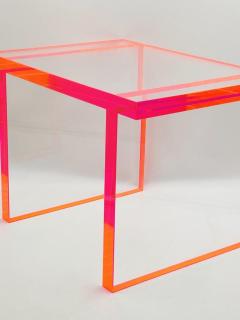 Amparo Calderon Tapia Fluorescent Pink Clear Lucite Bench by Amparo Calderon Tapia - 3104229