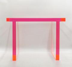 Amparo Calderon Tapia Fluorescent Pink Clear Lucite Bench by Amparo Calderon Tapia - 3104232