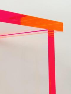 Amparo Calderon Tapia Fluorescent Pink Clear Lucite Bench by Amparo Calderon Tapia - 3104240