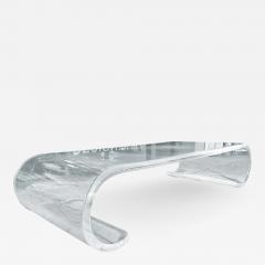 Amparo Calderon Tapia Scroll Lucite Coffee Table with Bull Nose Edges by Amparo Calderon Tapia - 2395172