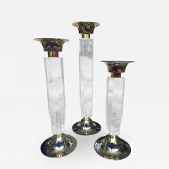 Amparo Calderon Tapia Stunning Set of Lucite Nickel Brass Candleholders by Amparo Calderon Tapia - 318256