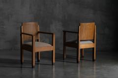 Amsterdam School Art Deco Oak Armchairs Netherlands 1920s - 4743752