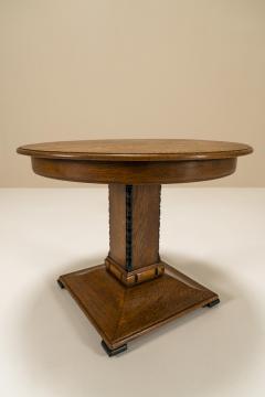 Amsterdam School Side Table In Oak The Netherlands 1930s - 3168463