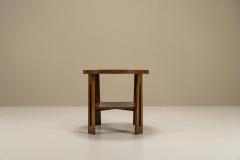 Amsterdam School Side Table In Oak With Ebony Accent The Netherlands 1930s - 3297653