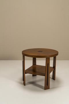 Amsterdam School Side Table In Oak With Ebony Accent The Netherlands 1930s - 3297660