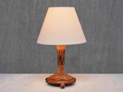 Amsterdam School Table Lamp with Carved Foliate Decoration Netherlands 1920s - 4523210