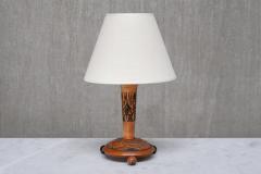 Amsterdam School Table Lamp with Carved Foliate Decoration Netherlands 1920s - 4523211
