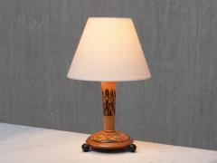 Amsterdam School Table Lamp with Carved Foliate Decoration Netherlands 1920s - 4523214