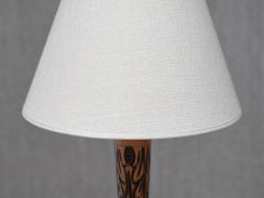 Amsterdam School Table Lamp with Carved Foliate Decoration Netherlands 1920s - 4523216